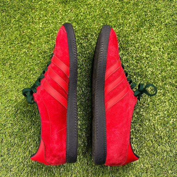 USED ADIDAS ORIGINALS BLACKBURN CITY SERIES TRAINERS SZ 13 RED SUEDE GREEN BLACK - Picture 4 of 8